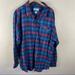 Columbia Shirts | Columbia Blue Gray Red Flannel Plaid Shirt Top Omni-Wick Mens Size Xxl | Color: Blue/Red | Size: Xxl