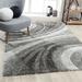 Luxe Weavers Lantanas Collection 7070 Grey 5x7 Modern Shag Geometric Area Rug - Luxe Weavers 7070 Grey 5x7