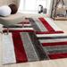 Luxe Weavers Lantanas Collection 7072 Red 8x10 Modern Shag Geometric Area Rug - Luxe Weavers 7072 Red 8x10