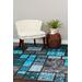 Luxe Weavers Tobis Collection 1007 Turquoise 2x7 Modern Geometric Area Rug - Luxe Weavers 1007 Turquoise 2x7