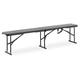 Banc Pliant De Jardin Camping Extérieur Transportable 183cm Noir Max. 300 kg - Noir