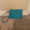 Coach Bags | Coach Little Aqua/Turquoise Wallet/Wristlet. Hardly Used, Basically Brand New! | Color: Blue | Size: Os