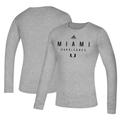 Men's adidas Heathered Gray Miami Hurricanes Creator Long Sleeve Performance T-Shirt