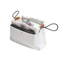 OAikor Natural Cotton Herringbone Canvas Handbag Organizers,Bag Shaper Insert Fit H Piction 22, 6 Pockets (Light gray, Large)