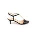 Nine West Heels: Black Solid Shoes - Women's Size 6 - Open Toe