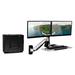 Mount-It Sit Stand 2 Monitor Wall Mount Workstation w/Articulating Keyboard Tray Arm & CPU Holder, Steel in Black | 30 W in | Wayfair MI-7906