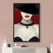IDEA4WALL Women's Framed Canvas Print Wall Art Elegant Woman w/ Red Lipstick | 24 H x 16 W x 1.5 D in | Wayfair 8022272778939