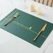 Umber Rea 4 Piece Placemat Set Leather in Green | 17.7 W x 11.8 D in | Wayfair 01WDN7327KJ7GJQ3JWA