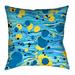 Latitude Run® Avicia Indoor/Outdoor Throw Pillow Polyester/Polyfill blend in Blue | 18 H x 18 W x 9.5 D in | Wayfair