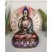 Bungalow Rose Feng Shui Zen Meditating Medicine Buddha Amitabha Holding Herbal Pot Figurine Resin in Indigo | 6 H x 5 W x 2.5 D in | Wayfair