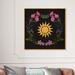 Dakota Fields Sun & Flowers, Sun & Flowers Modern Black Canvas Wall Art Print For Living Room /Acrylic in Black/Brown/Pink | Wayfair