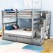 Emma-Faye Full over Full 6 Drawer Standard Bunk Bed by Harriet Bee in Gray | 67 H x 56 W x 96 D in | Wayfair 2520298281E643D0A7C054C229746F14