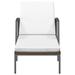Red Barrel Studio® Patio Lounge Chair Sunbed Outdoor Sunlounger w/ Cushion Poly Rattan Wicker/Rattan in Brown/Gray | Wayfair