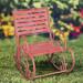 Canora Grey Monte Carlo 1968 Metal Outdoor Rocking Armchair in Pink | 36 H x 24.75 W x 36 D in | Wayfair 766502970473486BBA3067D677164E2A