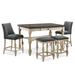 One Allium Way® Holtzclaw Wood 5-Piece Counter Height Dining Table Set Wood in Brown | 37.75 H x 35 W x 59 D in | Wayfair
