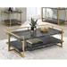 Willa Arlo™ Interiors Sled 2 Piece Coffee Table Set Wood/Metal in Black/Brown/Yellow | Wayfair B062E777DF824A668C0B30603286B291