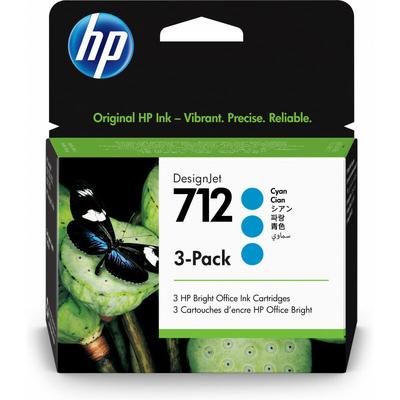 Hewlett Packard - hp 712 3-Pack 29-ml Cyan DesignJet Ink Cartridge (3ED77A)