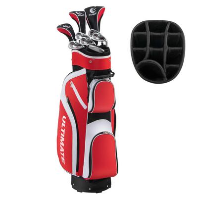 Costway 10 Pieces Ladies Complete Golf Club Set with Alloy Driver-Red