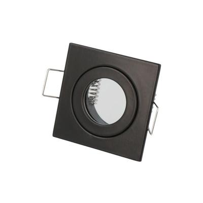 Einbaustrahler Einbaurahmen Eckig Ø45mm Bohrloch Aluminium Chrome inkl. GU5.3 Fassung für 35mm led