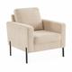 Fauteuil en velours côtelé beige