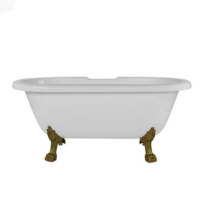 Randolph Morris Juniper Acrylic Double Ended Clawfoot Tub - Rim Faucet Drillings - Lion Paw Feet RMA60DE7WLPBB