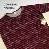 Lularoe Tops | Large Lularoe Irma Tunic Top, Americana Collection Stars And Stripes | Color: Blue/Red | Size: L