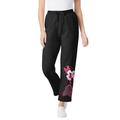 Plus Size Women's Disney Women's Fleece Black Sweatpants Minnie Mouse by Disney in Black Minnie Bow (Size M)