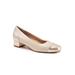 Extra Wide Width Women's Daisy Block Heel by Trotters in White Pearl (Size 10 WW)