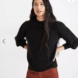 Madewell Sweaters | Madewell Eaton Puff-Sleeve Pullover Sweater | Color: Black | Size: Xs
