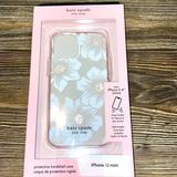Kate Spade Cell Phones & Accessories | Genuine Kate Spade Hardshell Case For Iphone 12 Mini (5.4") Hollyhock Flowers. S | Color: White | Size: Iphone 12 Mini