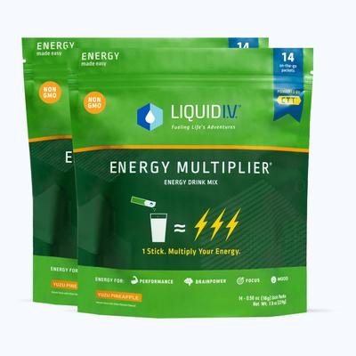 Liquid I.V. NEW Yuzu Pineapple Powdered Energy Multiplier (28 Pack) - Energy Drink Mix Packets