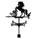 LOVIVER Weather Vane Ornament, Retro Roof Garden Fence Home Decoration, Direction Indicator Outdoor Stainless Steel Bracket for Garden Yard, Horse, 50x30cm
