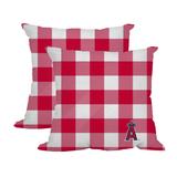 Los Angeles Angels 2-Pack Buffalo Check Plaid Outdoor Pillow Set