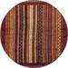 Brown/Red 60 x 60 x 0.08 in Area Rug - Rug Tycoon 100% Machine Washable Abstract 3566 Area Rug Polyester/Chenille | 60 H x 60 W x 0.08 D in | Wayfair