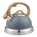 Creative Home 2.3 Qt. Stainless Steel Whistling Tea Kettle Teapot w/ Ergonomic Wood Rubber Touching Handle | 7.5 H x 7.5 W x 7.5 D in | Wayfair