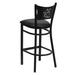 iHome Studio Fairmont Coffee Back Metal Restaurant Outdoor Barstool Wood in Black | 43.25 H x 19 W x 24 D in | Wayfair XU-DG-60114-COF-BAR-BLKV-GG