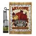 Breeze Decor Welcome Harvest & Autumn Impressions 2-Sided Polyester 18.5 x 13 in. Flag Set in Red/Brown | 18.5 H x 13 W in | Wayfair