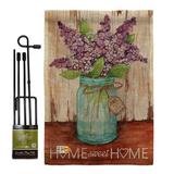 Breeze Decor Welcome Lilacs Home Sweet Jar Burlap Inspirational Impressions 2-Sided Polyester 18.5 x 13 in. Garden Flag Set | Wayfair