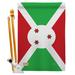 Breeze Decor Burundi Flags Of The World Nationality Impressions Decorative Vertical 2-Sided 28 x 40 in. Flag set in Gray/Green/Red | Wayfair