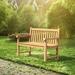 Red Barrel Studio® Outdoor Teak Garden Bench Wood/Natural Hardwoods in Brown/White | 36.2 H x 47.24 W x 24.1 D in | Wayfair