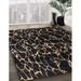 Black 48 x 48 x 0.08 in Area Rug - Everly Quinn 100% Machine Washable Abstract Area Rug Polyester/Chenille | 48 H x 48 W x 0.08 D in | Wayfair