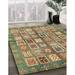 Brown/Green 72 x 48 x 0.08 in Area Rug - Bungalow Rose 100% Machine Washable Abstract 380 Area Rug /Chenille | 72 H x 48 W x 0.08 D in | Wayfair