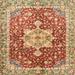 Green/Red 48 x 48 x 0.08 in Area Rug - Bungalow Rose 100% Machine Washable Abstract 3542 Area Rug /Chenille | 48 H x 48 W x 0.08 D in | Wayfair