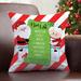 The Holiday Aisle® Grandparent"s Christmas List 17" Throw Pillow w/ 8 Custom Names On Candy Cane Striped Removable Cover | Wayfair