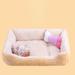 Tucker Murphy Pet™ Pet Nest Sleep House Comfortable Bed Dog Nest Cat Nest Four Seasons Soft Egg Tart Nest in White/Yellow | Wayfair