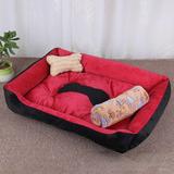 Tucker Murphy Pet™ Cantrice Dog Kennel Pet Bolster Cotton in Red/Black | 6 H x 18 W x 12 D in | Wayfair D789794611E64941A1F091EB26F6A448