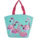"Mina Victory Handbags & Crossbody Flamingo Beach Tote Bag Turquoise Handbags 22"" x 15"" x 6"" - Nourison 798019082734"