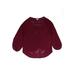 American Eagle Outfitters Long Sleeve Blouse: Burgundy Solid Tops - Women's Size Small