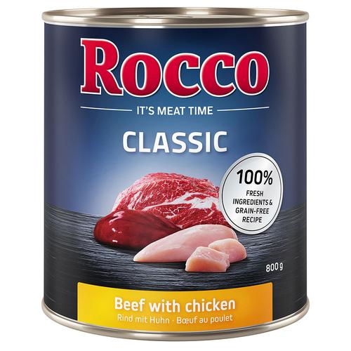 24 x 800g Classic Rind mit Huhn Rocco Hundefutter nass