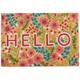Fußmatte Kokos, Hello Schriftzug & Blumen-Motiv, Türvorleger innen & außen, Kokosmatte 40x60cm